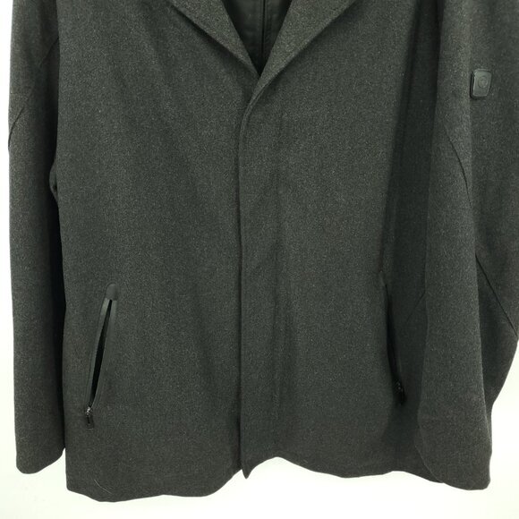 TUMI Tech Grey Wool Insulated Quilt Lined Zip-Up Jacket/Pea Coat XXL - Picture 8 of 16